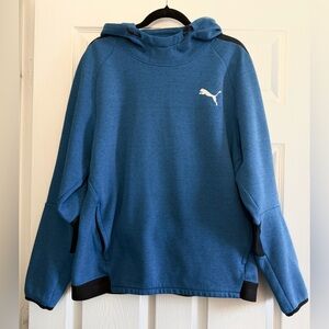 Puma Men's Blue and Black Hoodie